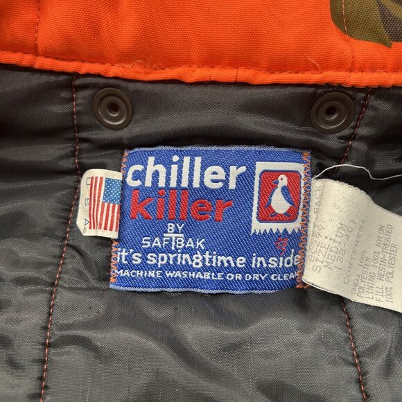 90s Vintage Chiller Killer Jacket Mens Medium Orange Camo Hunting Insulated - Picture 4 of 15